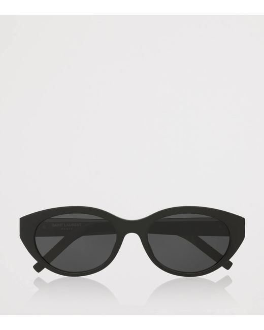Saint Laurent Black Acetate Round Sunglasses