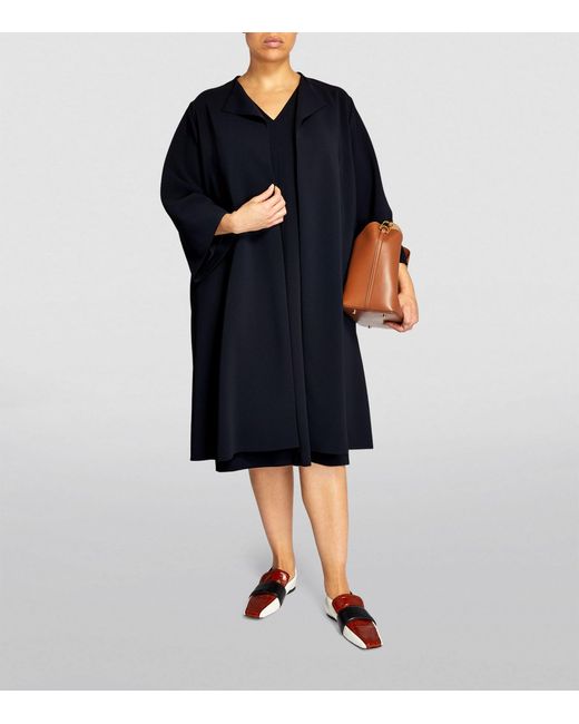 Marina Rinaldi Black Crepe Overcoat