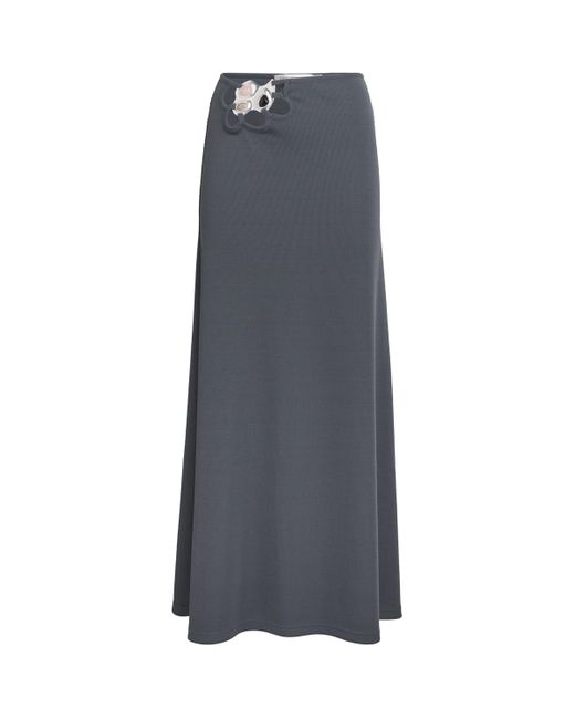 Christopher Esber Gray Stretch-Jersey Embellished Maxi Skirt