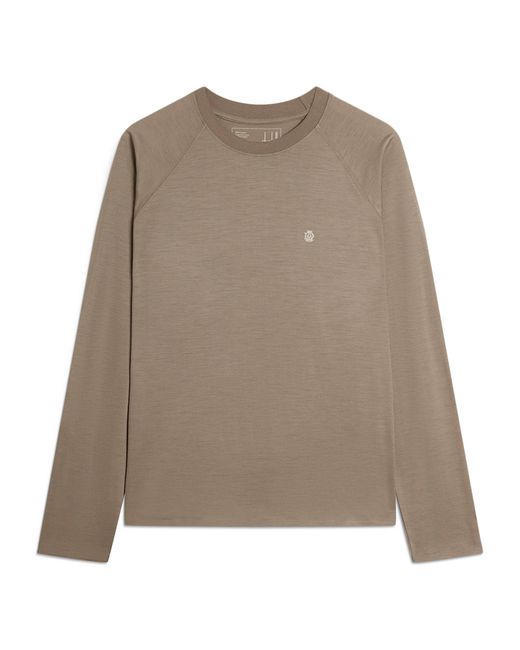 Dunhill Brown Wool-Cashmere Long-Sleeve T-Shirt for men