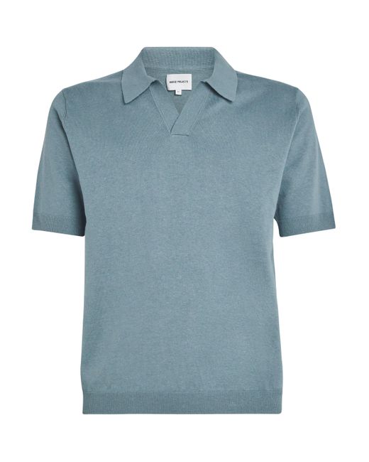Norse Projects Blue Linen-Cotton Polo Shirt for men