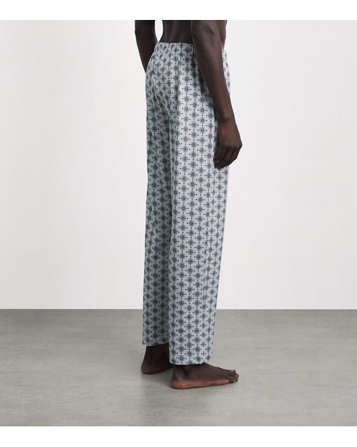 Hanro Blue Cotton Night & Day Lounge Trousers for men