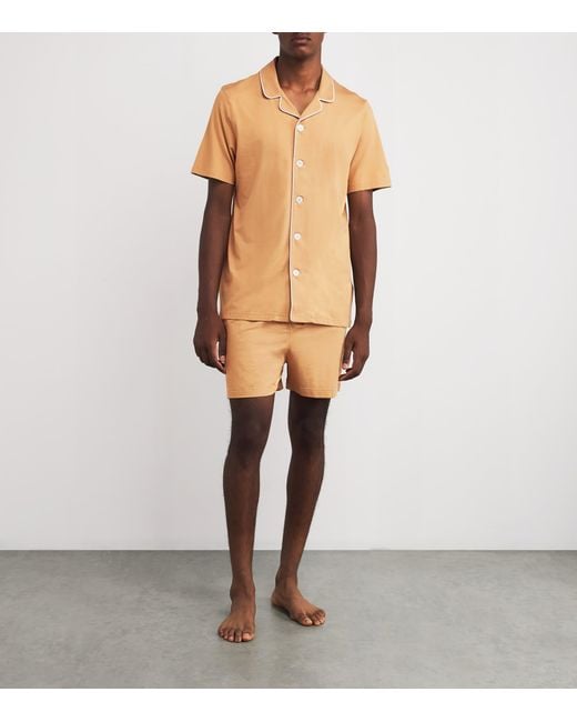 Derek Rose White Micromodal Short Basel Pyjama Set for men