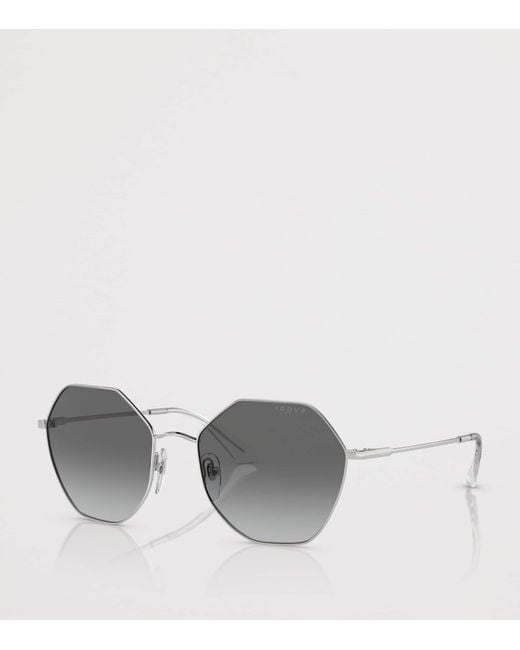 Vogue Gray Metal Irregular Sunglasses