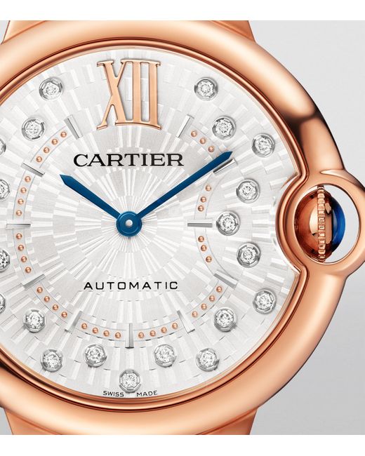 Cartier Rose And Diamond Ballon Bleu De Watch in Grey Lyst UK