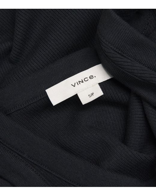 Vince Black Ribbed Tank Top