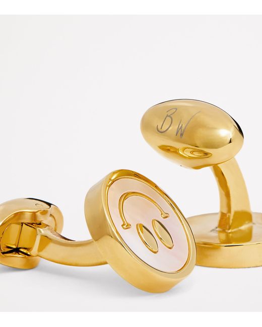 Babette Wasserman Metallic Plated Smiley Face Cufflinks for men