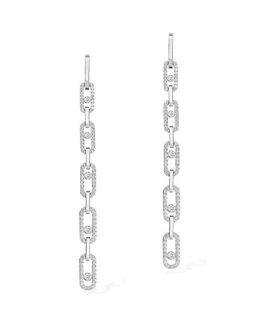 Messika White Move Link And Diamond Earrings