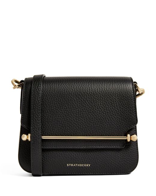 Strathberry Black Mini Leather Ace Cross-body Bag