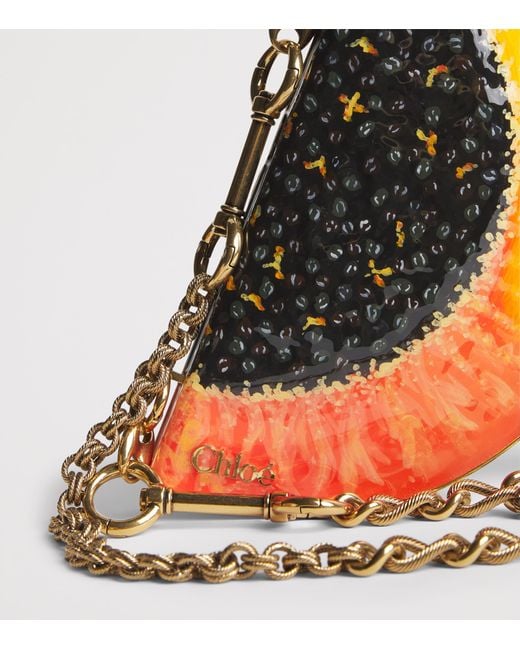 Chloé Orange Enamel Tropicus Papaya Minaudière Bag