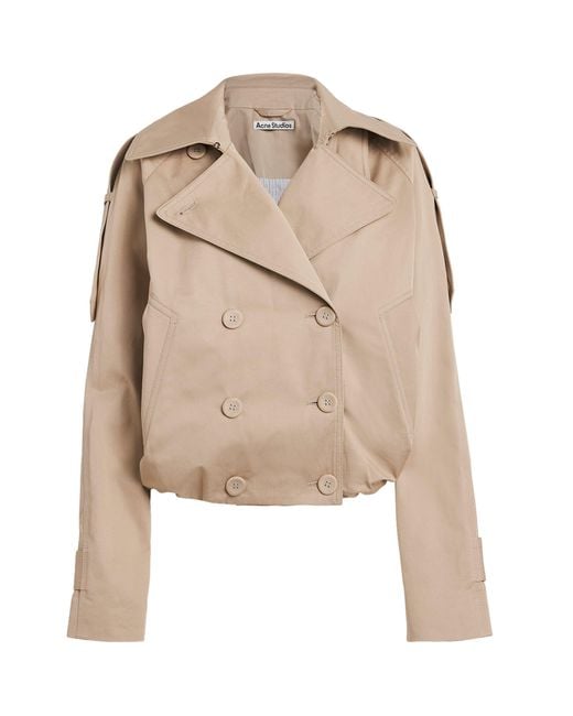Acne Natural Cotton Cropped Trench Coat