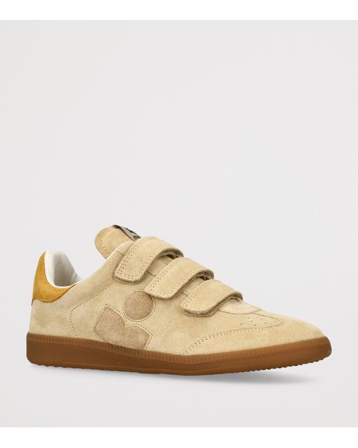 Isabel Marant Natural Suede Beth Logo Sneakers
