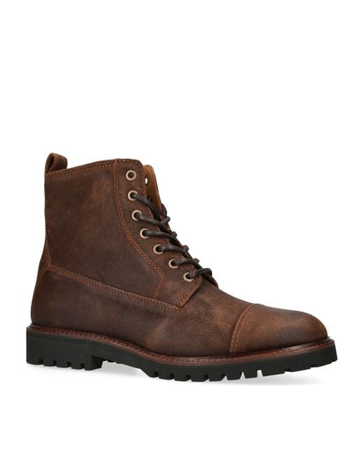 Belstaff Brown Leather Alperton Boots for men