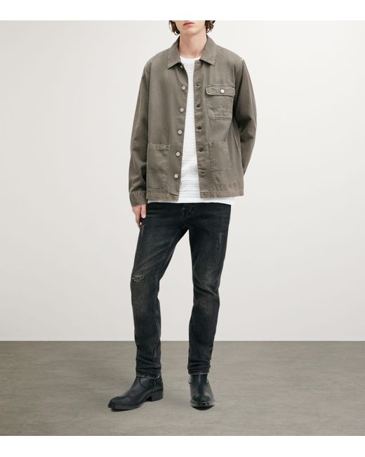 AllSaints Green Cotton Nevis Chore Jacket for men