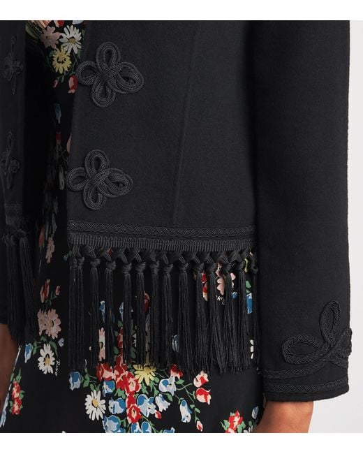Rixo Black Inga Fringed Jacket