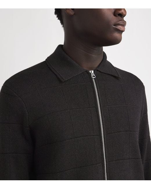 Rag & Bone Black Wool Melrose Zip-Up Cardigan