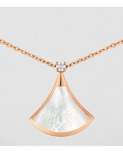 BVLGARI Metallic Rose Gold, Diamond And Mother-of-pearl Divas' Dream Necklace