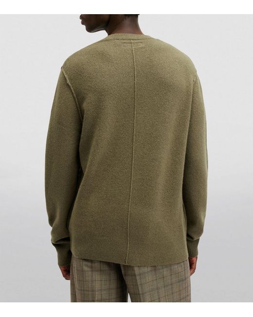 AllSaints Green Wool-blend Statten Sweater for men