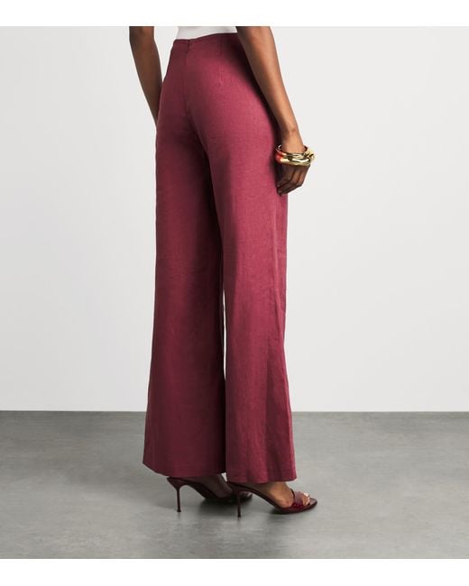 Faithfull The Brand Purple Linen Syna Wide-Leg Trousers