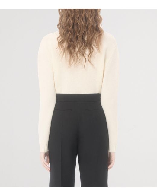 Valentino Natural Virgin Wool Bow-Detail Sweater