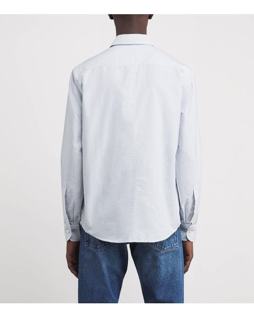 Jacob Cohen Blue Cotton Stripe Monogram Shirt for men