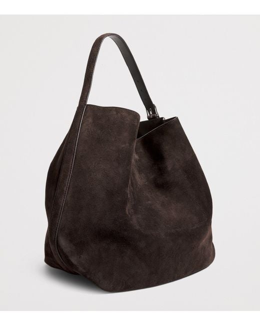 Totême  Black Suede Belted Tote Bag