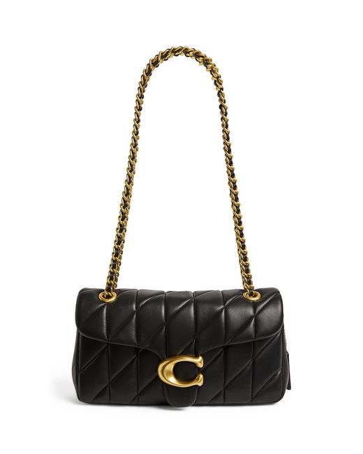 COACH Quilted Leather Tabby Shoulder Bag in Black Lyst