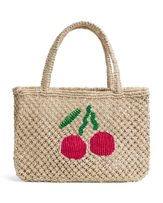 The Jacksons Pink Jute Cherry Tracey Tote Bag