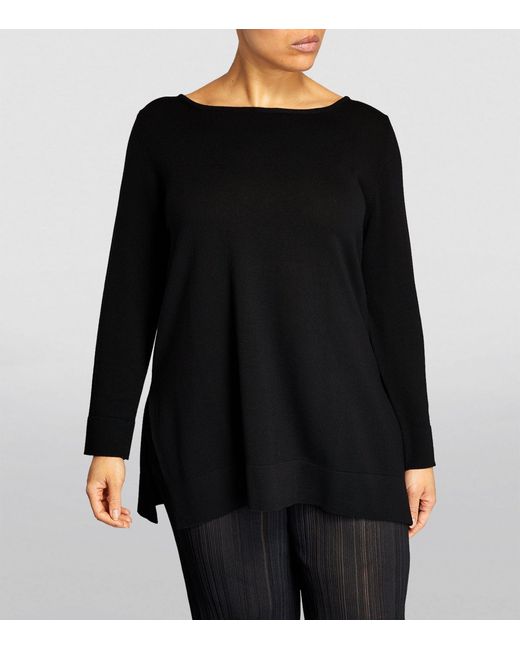 Marina Rinaldi Black Boat-neck Sweater