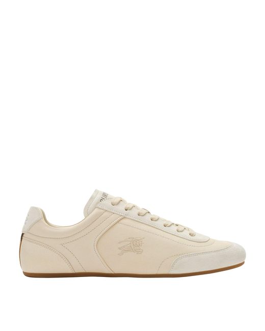 Burberry White Leather Runner Low-Top Sneakers for men