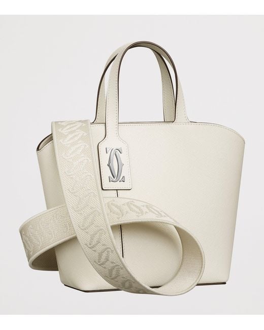 Cartier White Mini Leather C De Tote Bag
