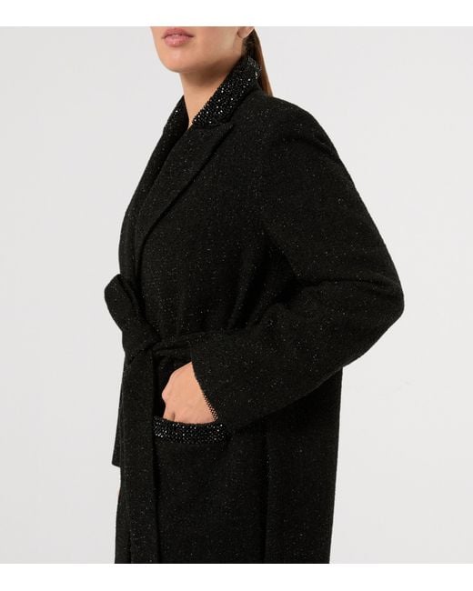 Marina Rinaldi Black Longline Belted Coat