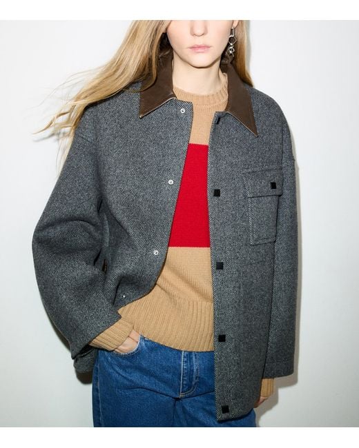 MAX&Co. Gray Virgin Wool-Blend Coat