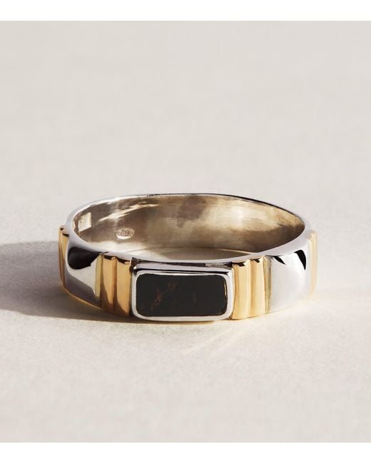 FYR Metallic Sterling, And Onyx Bastet Ring for men