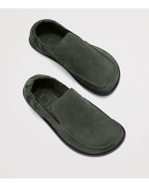 Loewe Green Suede Flex Loafers for men