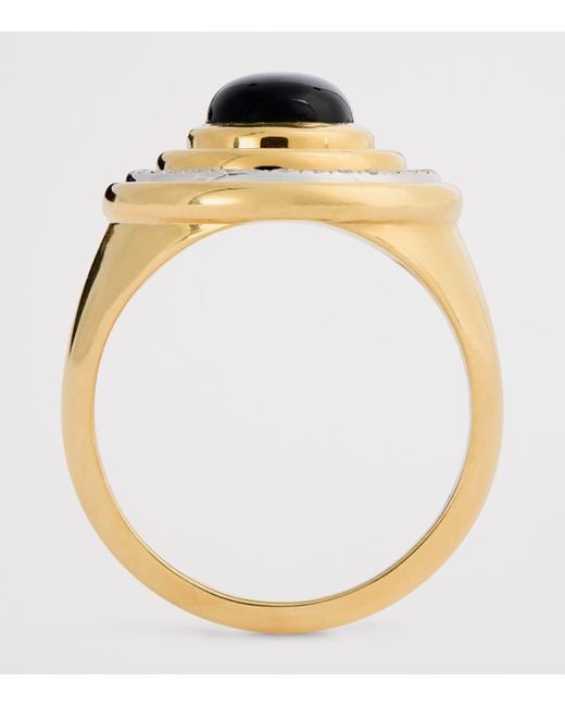 L'Atelier Nawbar Metallic And Diamond Lot N*91 Mimette Signet Pinky Ring