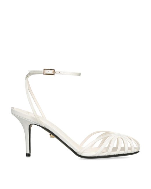ALEVI White Satin Blake Heeled Sandals 75