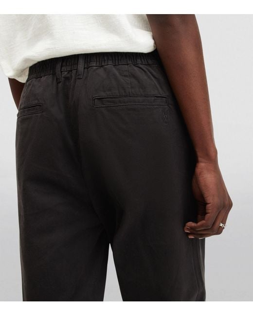 AllSaints Black Slim Rhode Trousers for men