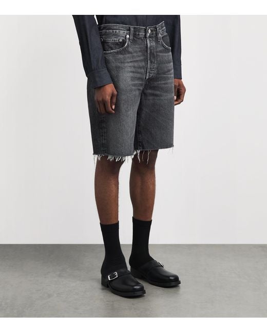Agolde Gray Denim Anson Shorts for men