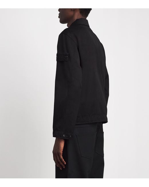Stone Island Black Virgin Wool-Cotton Gabardine-Tc_S.I. Ghost Jacket for men