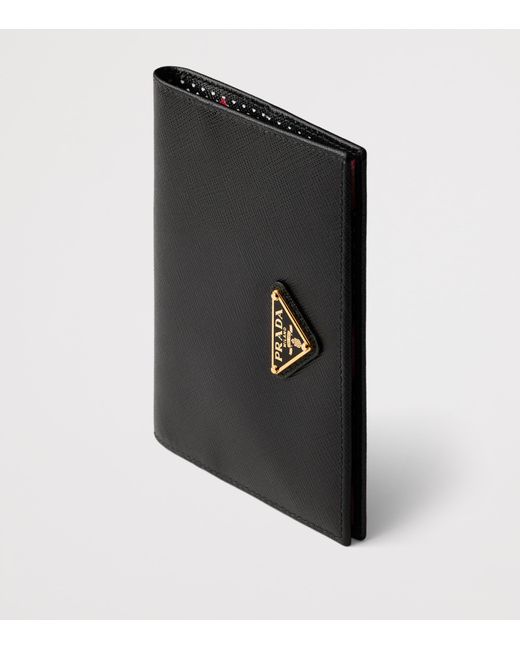 Prada Black Saffiano Leather Passport Holder