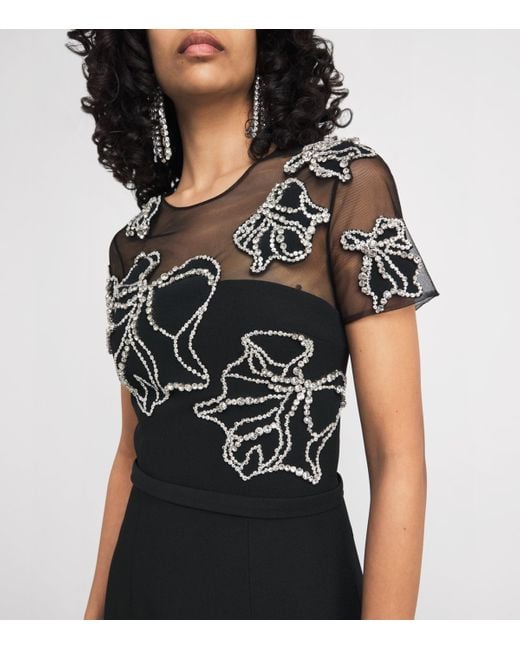 Safiyaa Black Crepe Embellished Solani Gown