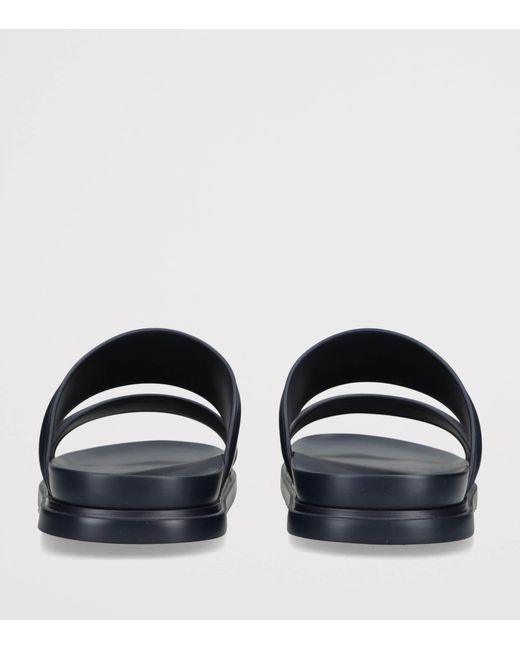 Ferragamo Blue Leather Gancini Sandals for men