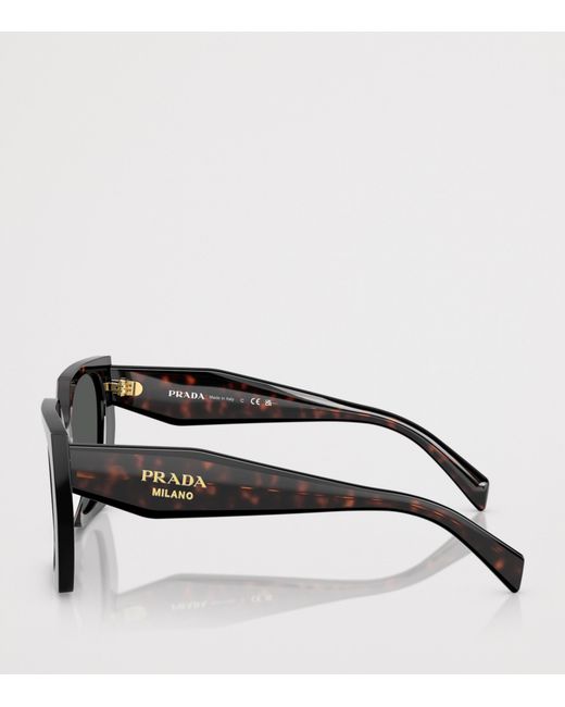 Prada Gray Acetate Pr 15Ws Rectangle Sunglasses