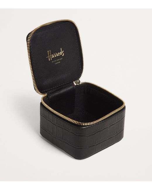 Harrods Black Small Leather Trinket Box