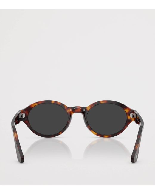 Persol Black Acetate Loris Round Sunglasses