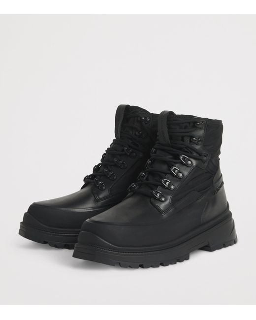 Canada Goose Black Leather Waterproof Keystone Boots for men