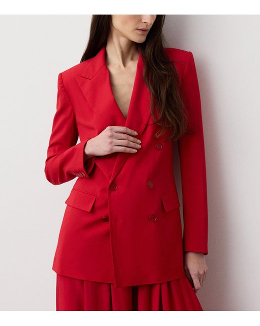 Ralph Lauren Red Wool-Blend Ramona Blazer