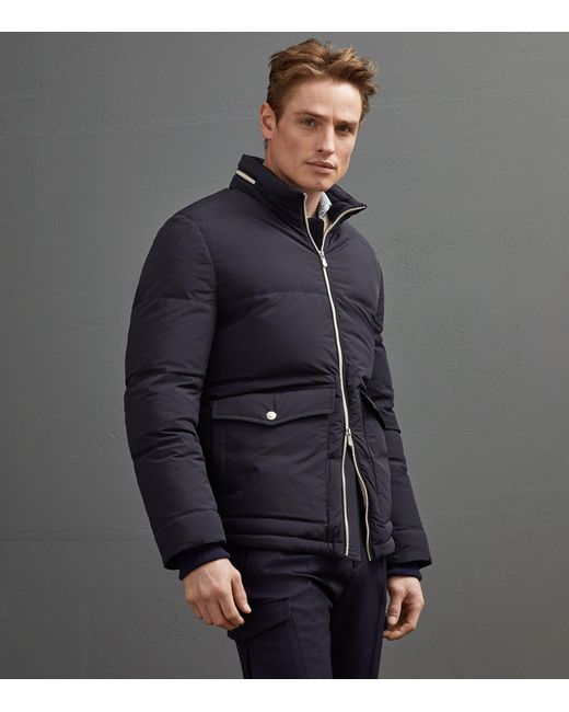 Brunello Cucinelli Water Resistant Puffer Jacket in Grey for Men | Lyst UK
