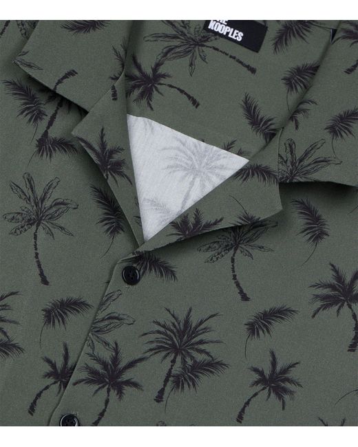 The Kooples Green Palm Tree Print Shirt for men